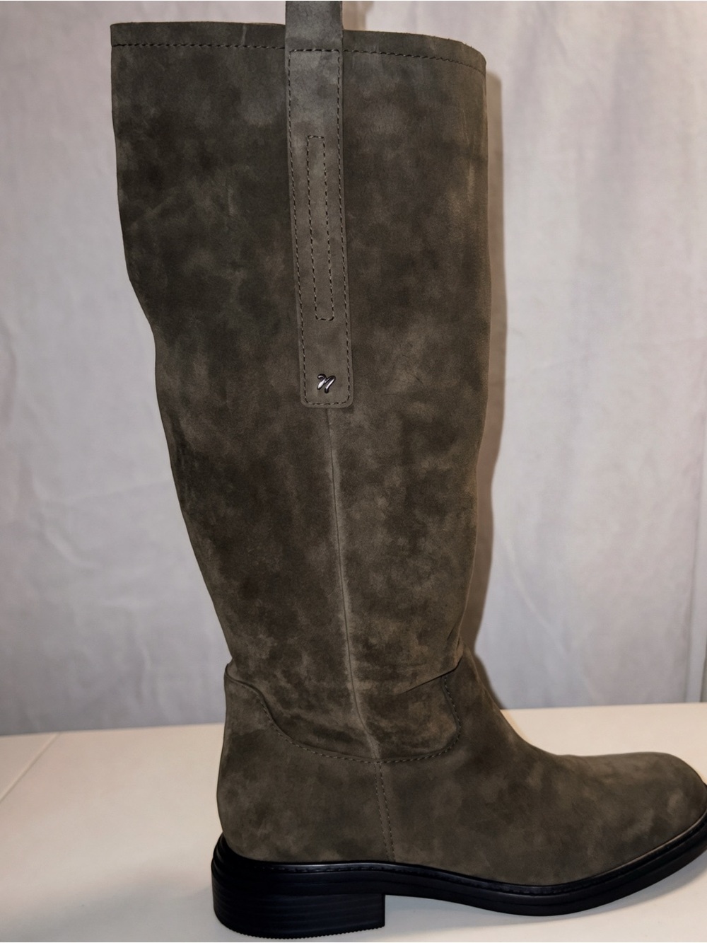 Classic Men's Tall Suede Boots in Olive